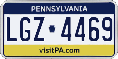 PA license plate LGZ4469