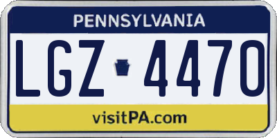 PA license plate LGZ4470