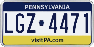 PA license plate LGZ4471