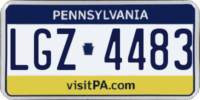 PA license plate LGZ4483