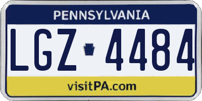 PA license plate LGZ4484