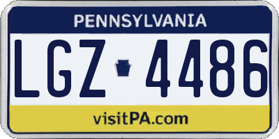 PA license plate LGZ4486