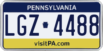 PA license plate LGZ4488