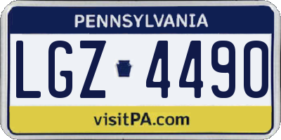 PA license plate LGZ4490