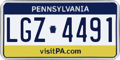 PA license plate LGZ4491