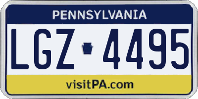 PA license plate LGZ4495