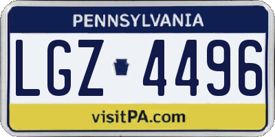 PA license plate LGZ4496