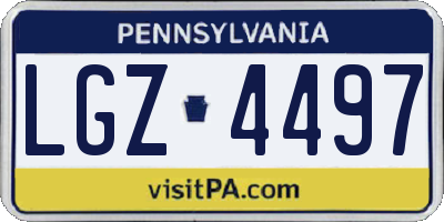 PA license plate LGZ4497