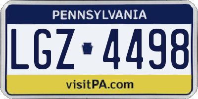 PA license plate LGZ4498
