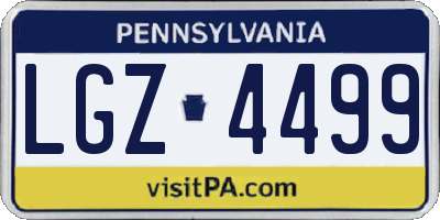 PA license plate LGZ4499