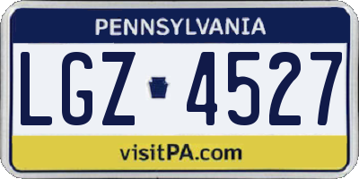PA license plate LGZ4527