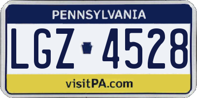 PA license plate LGZ4528