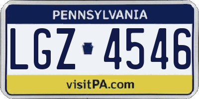 PA license plate LGZ4546