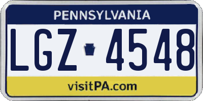 PA license plate LGZ4548