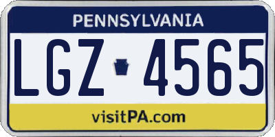 PA license plate LGZ4565