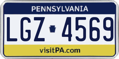 PA license plate LGZ4569
