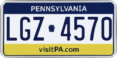 PA license plate LGZ4570