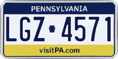 PA license plate LGZ4571