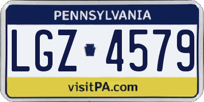 PA license plate LGZ4579