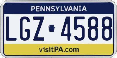 PA license plate LGZ4588