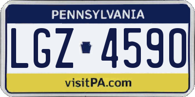 PA license plate LGZ4590
