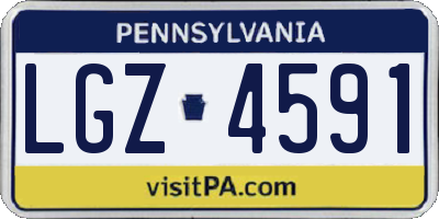 PA license plate LGZ4591