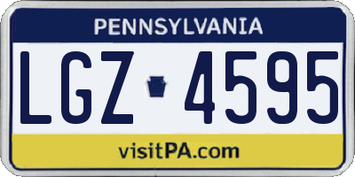 PA license plate LGZ4595