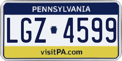 PA license plate LGZ4599