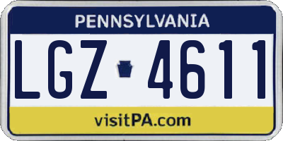 PA license plate LGZ4611