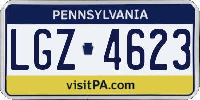PA license plate LGZ4623