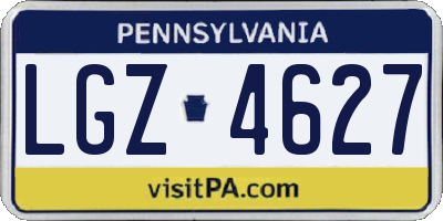PA license plate LGZ4627
