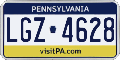 PA license plate LGZ4628
