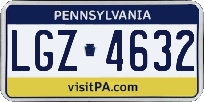 PA license plate LGZ4632
