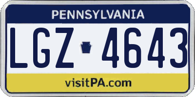 PA license plate LGZ4643