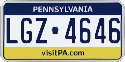 PA license plate LGZ4646
