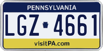 PA license plate LGZ4661