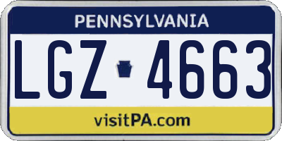 PA license plate LGZ4663