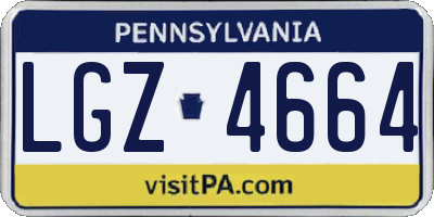 PA license plate LGZ4664