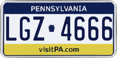 PA license plate LGZ4666