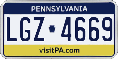 PA license plate LGZ4669