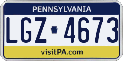 PA license plate LGZ4673