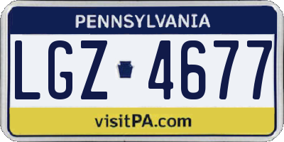 PA license plate LGZ4677