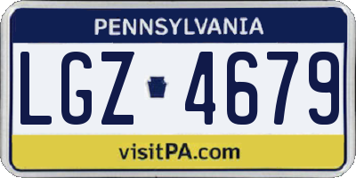 PA license plate LGZ4679