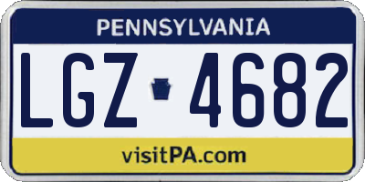 PA license plate LGZ4682