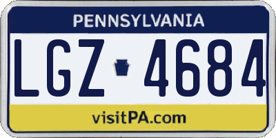 PA license plate LGZ4684