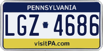 PA license plate LGZ4686