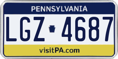 PA license plate LGZ4687