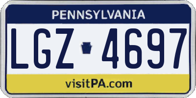 PA license plate LGZ4697