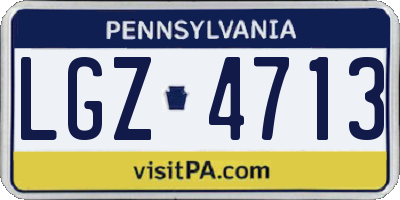 PA license plate LGZ4713
