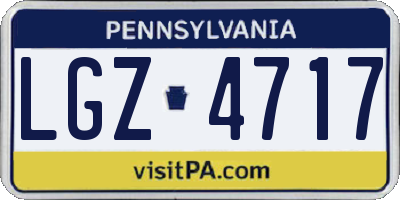 PA license plate LGZ4717